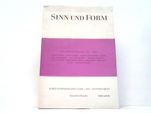 Akademie der Knste der DDR (Hrsg.) - Sinn und Form. Beitrge zur Literatur. 28. Jahr. 5. Heft