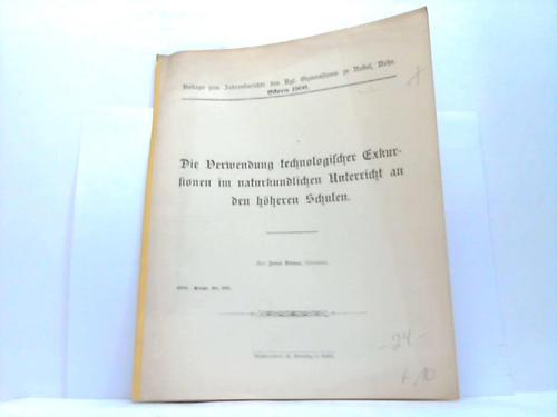 Bttner, Julius - Die Verwendung technologischer Exkursionen im naturkundlichen Unterricht an hheren Schulen