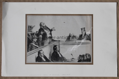 Daumier, Honor - Die Gerichtsverhandlung - Lithographie