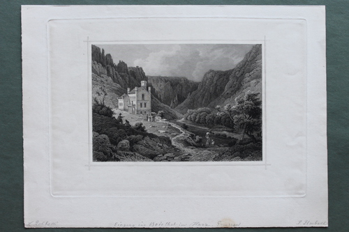 Ambach, I. - Eingang ins Boiethal im Harz. Preussen - Original-Stahlstich, gezeichnet von L. Rohboik