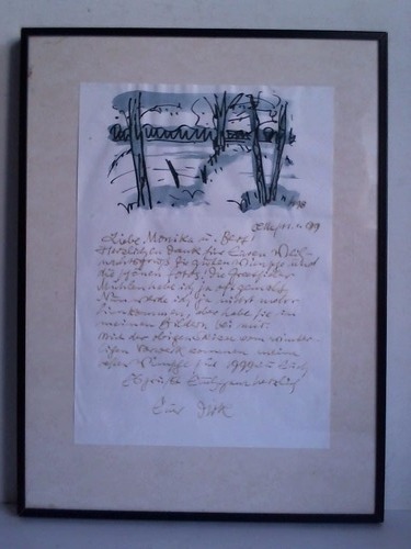 Huisken, Dirk (1911, Eberswalde b. Berlin - 2007, Celle) - Winterliches Vorwerk (Celle) - Original-Aquarell