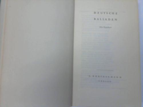 Mackensen, L./Gehrmann, K - Deutsche Balladen. Ein Hausbuch