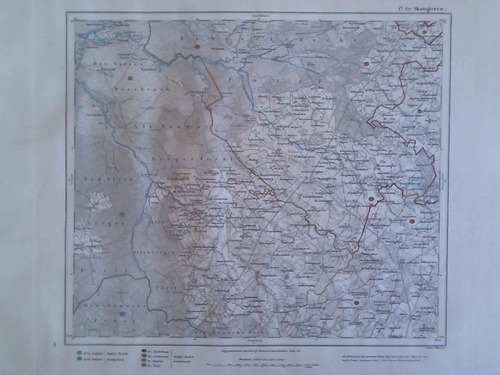 (Ostpreussen) - Gr. Skaisgirren - Grenzkolorierte Karte im Kupferstich von Selmar Siebert
