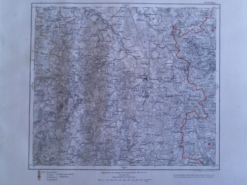 (Ostpreussen) - Pr. Eylau - Teilcolorierte Karte im Kupferstich von O. Stahlhut u. H. Alt, Terrain von H. Petters