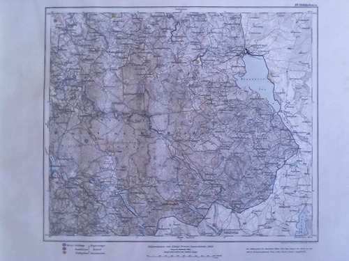 (Ostpreussen) - Mehlkehmen - Teilcolorierte Karte im Kupferstich, Situation u. Schrift gest. v. H. Alt, Berge v. Bornmller