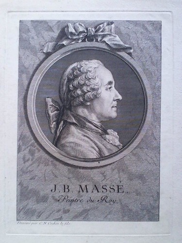 Cochin, Charles-Nicolas (1715-1790) - Brustportrt von J. B. Mass, peintre du Roy - Original-Kupferstich