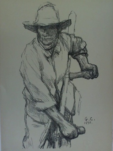 Clausen, George (1852-1944) - The Mower - Auto-Lithograph (Lithographie)