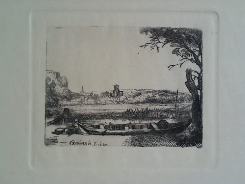 Rembrandt van Rijn (1606-1669) - Die Landschaft mit dem Kahn (Yver: Het schuytje op de voorgrondt) - Heliografie