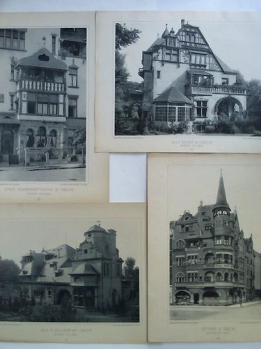 Mhring, Bruno (Hrsg.) - Sammlung von 4 Lichdrucktafeln mit architektonischen Motiven von Koblenz