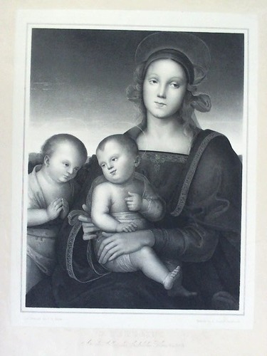 Bauer, J. B. - Maria mit Kind - Lithographie, nach Pietro Perugino