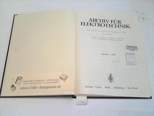 Bader/Hannakam/Hofmann/Hosemann (Hrsg.) - Archiv fr Elektrotechnik. 61. Band
