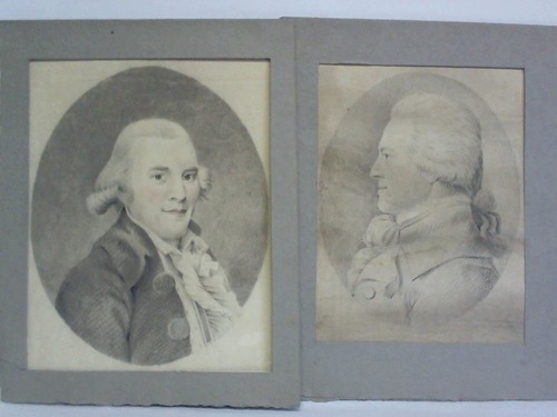 Portrait - Zeichnungen - 2 Brustportrts von zwei jungen Mnnern von gehobenem Stand im Zeitalter der Aufklrung - Ancolorierte Bleistiftzeichungen