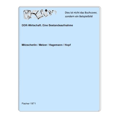Mitzscherlin / Melzer / Hagemann / Hopf - DDR-Wirtschaft. Eine Bestandsaufnahme