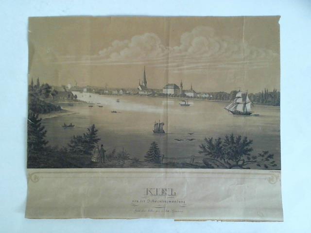 Adler, C. - Kiel von der Schwentinemndung. Nach der Natur gez. v. Joh. Seemann - Getnte Lithographie