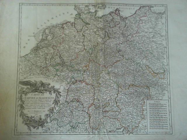 (Deutschland) - Delamarche, Charles-Francois (1740 - 1817) - Carte de L'Empire D'Allemagne. Dessine d'aprs les Cartes Nationales assujetoes aux observations Astronomiques par Robert de Vaugondy - Teils grenzcolorierte Karte im Kupferstich