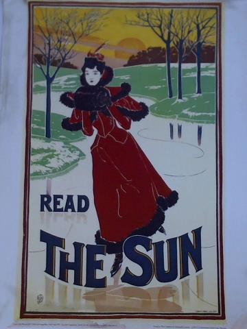 Rhead, Louis John (1857 - 1926) - Read The Sun - Plakat im Kunstdruck, nach einer Farblithographie von Louis John Rhead, New York 1895