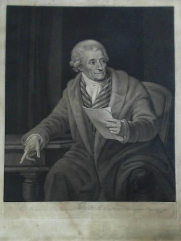 Huck, Johann Gerhard (1758 - 1811) - Friedrich Klopstock. Portrt, sitzend - Mezzotinto von J. Gerhard Huck