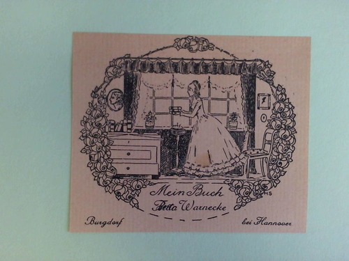 Exlibris fr Berta Warnecke - Biedere Ansicht im Jugendstil, Burgdorf bei Hannover - Holzstich