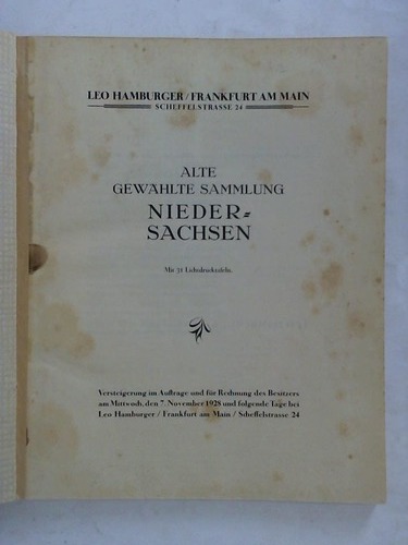 Hamburger, Leo (Hrsg.) - Alte gewhlte Sammlung Niedersachsen