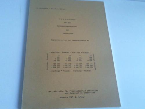 Brockmann, B./ Mller, H.J. - Programme fr den Mathematikunterricht der Unterstufe. Begleitmaterial zur Sammeldiskette M5