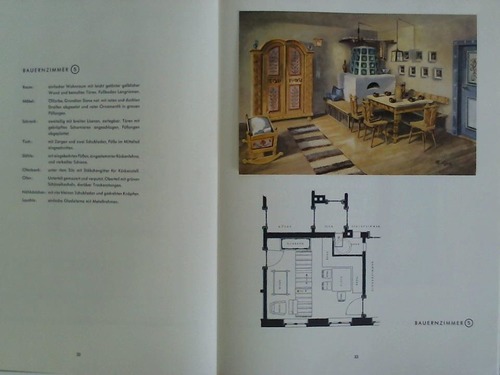 Lysek, Friedemann - Bauernzimmer. 10 mehrfarbige Entwrfe mit Wandaufrissen und Details