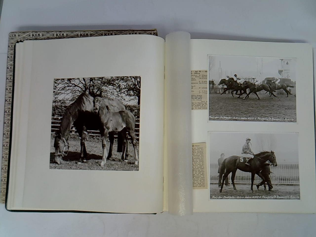 Fotoalbum mit 71 Fotografien von Pferderennen, Jagdrennen und Pferden