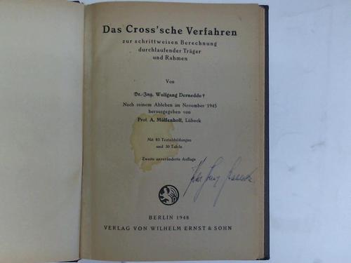 Mhelnhoff, A. (Hrsg.) - Das Cross`sche Verfahren zur schrittweisen Berechnung durchlaufender Trger und Rahmen