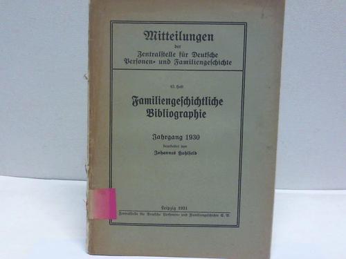 Hohlfeld, Johannes - Familiengeschichtliche Bibliographie