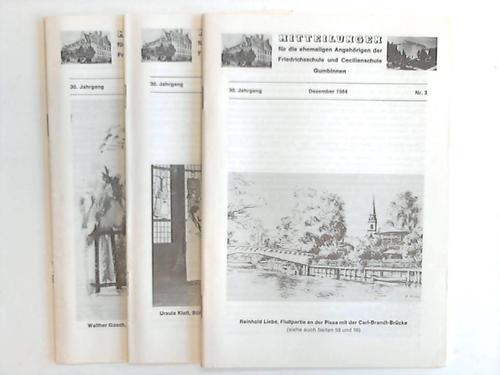 Gumbinnen - Mitteilungen fr die ehemaligen Angehrigen Friedrichsschule und Cecilienschule Gumbinnen. 30. Jahrgang. Nr. 1 - 3. 3 Hefte