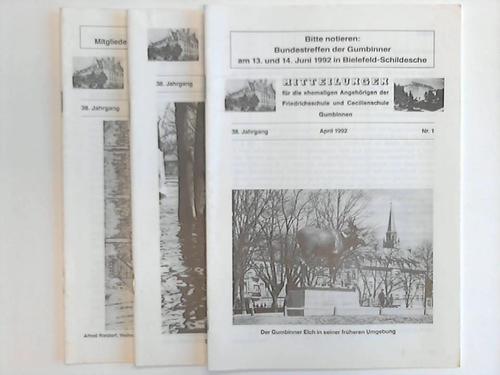 Gumbinnen - Mitteilungen fr die ehemaligen Angehrigen Friedrichsschule und Cecilienschule Gumbinnen. 38. Jahrgang. Nr. 1 - 3. 3 Hefte
