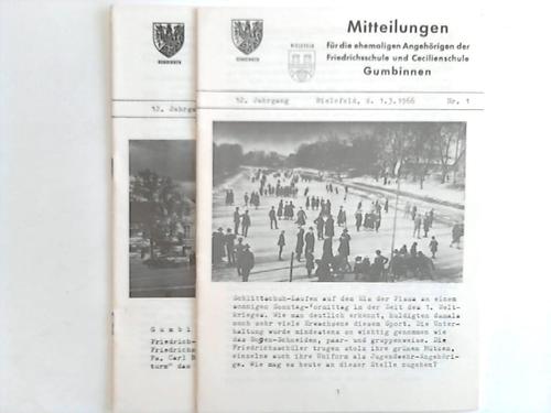 Gumbinnen - Mitteilungen fr die ehemaligen Angehrigen Friedrichsschule und Cecilienschule Gumbinnen. 12. Jahrgang. Nr. 1 und 3. 2 Hefte