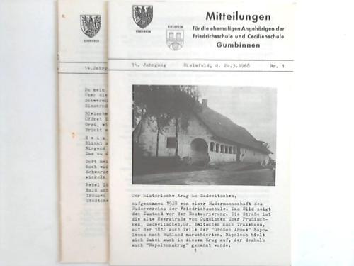 Gumbinnen - Mitteilungen fr die ehemaligen Angehrigen Friedrichsschule und Cecilienschule Gumbinnen. 14. Jahrgang. Nr. 1 und 3. 2 Hefte
