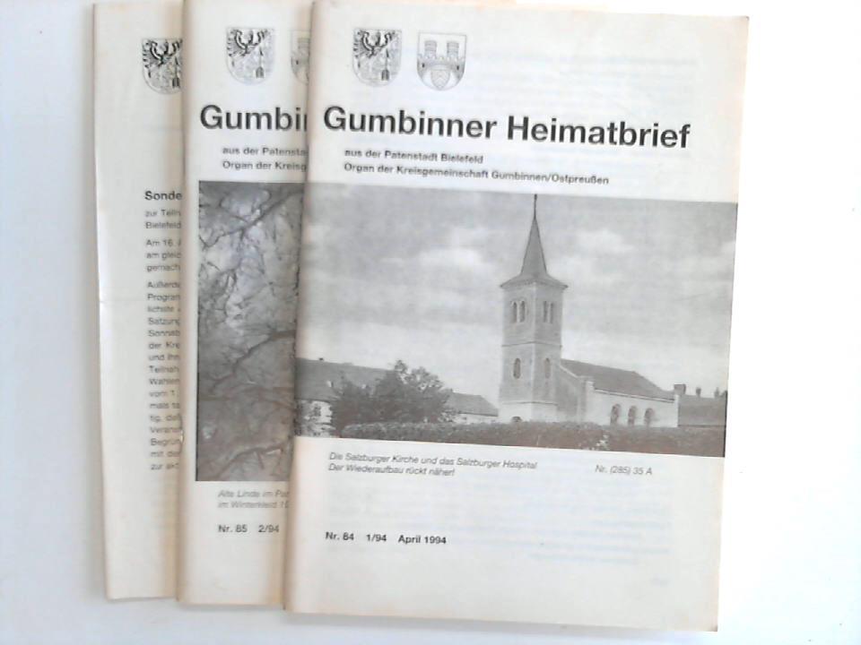 Gumbinnen - Gumbinner Heimatbrief aus der Patenstadt Bielefeld. Organ der Kreisgemeinschaft Gumbinnen/Ostpreuen. Jahrgang 1994. 2 Hefte