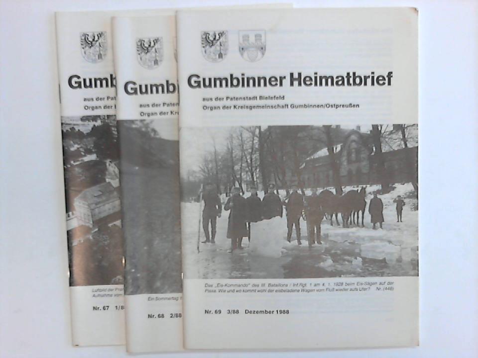 Gumbinnen - Gumbinner Heimatbrief aus der Patenstadt Bielefeld. Organ der Kreisgemeinschaft Gumbinnen/Ostpreuen. Jahrgang 1988. 3 Hefte