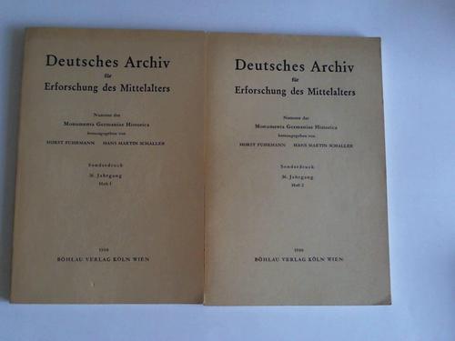 Fuhrmann, Horst/Schaller, Hans Martin (Hrsg.) - Deutsches Archiv fr Erforschung des Mittelalters. Namens der Monumenta Germaniae Historica. 36. Jahrgang, Heft 1 und 2. Zwei Hefte