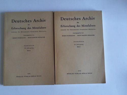 Fuhrmann, Horst/Schaller, Hans Martin (Hrsg.) - Deutsches Archiv fr Erforschung des Mittelalters. Namens der Monumenta Germaniae Historica. 34. Jahrgang, Heft 1 und 2. Zwei Hefte