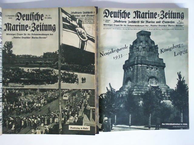 Deutsche Marine-Zeitung. Illustrierte Zeitschrift fr Marine und Seewesen - Alleiniges Organ fr die Bekanntmachungen des Bundes Deutscher Marine-Vereine - 39. Jahrgang 1931, Nr. 15, 17, 19, 21 und 23 / 40. Jahrgang 1932, Nr. 1 bis 12 / 41. Jahrgang 1933, Nr. 1 bis 12 / 42. Jahrgang 1934, Nr. 1, 2, 3, 4, 5 und 8. Zusammen in 2 Bnden