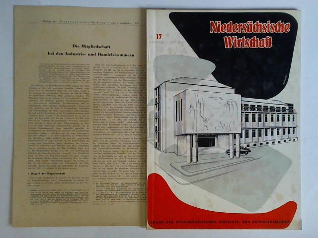 Organ der Niedersächsischen Industrie- und Handelskammern - 34. Jahrgang 1954, Nr. 17, (1. Sept.)