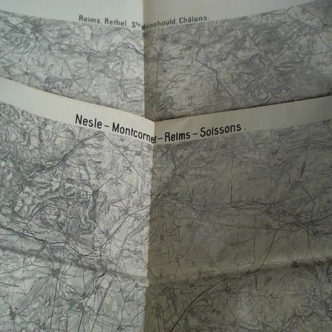 (Erster Weltkrieg) - Reims, Rethel, Ste. Mnehould, Chalons (1916) / Nesle - Montecornet - Reims - Soissons. Mrz 1917. Zusammen 2 Karten
