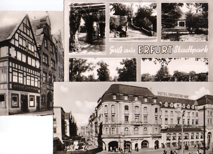 Erfurt - 3 groformatige Postkarten