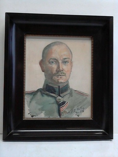 Helbig, E. R. - Portrait eines Offiziers im Ersten Weltkrieg - Aquarell