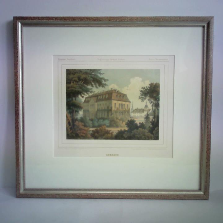 Duncker, Alexander (Hrsg.) - Schloss Gebesee. Provinz Sachsen - Regierungs-Bezirk Erfurt - Kreis Weissensee. Farblithographie nach einer Original-Aufnahme, ausgef. b. Winckelmann & Shne
