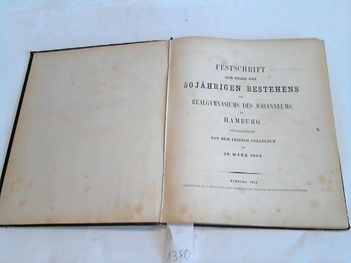 Hamburg - Realgymnasium des Johanneums - Festschrift 1834 - 1884