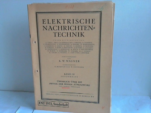 Bartels, J. - berblick ber die Physik der Hohen Atmosphre. Vortrag, gehalten am 21. Sept. 1932 auf der Tagung der Heinrich-Hertz-Gesellschaft in Bad Nauheim