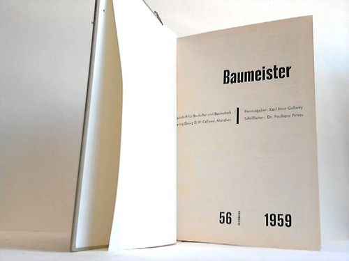 Baur-Callwey, Karl (Hrsg.) - Baumeister. Zeitschrift fr Baukultur und Bautechnik