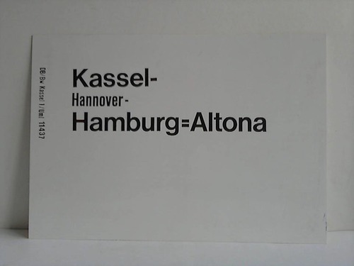 Deutsche Bundesbahn - Zuglaufschild - Kassel, Hannover, Hamburg-Altona / Hamburg-Altona, Hannover, Gttingen