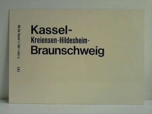 Deutsche Bundesbahn - Zuglaufschild - Kassel, Kreiensen, Hildesheim, Braunschweig / Kassel, Gieen, Frankfurt (M), Heidelberg, Karlsruhe