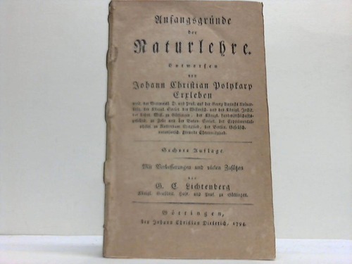 Erxleben, Johann Christian Polykarp - Anfangsgrnde der Naturlehre