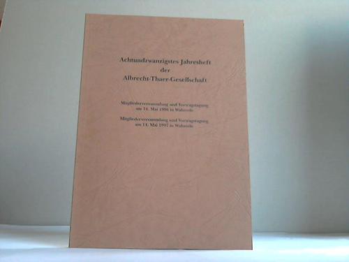Albrecht-Thaer-Gesellschaft (Hrsg.) - Achtundzwanzigstes der Albrecht-Thaer-Gesellschaft