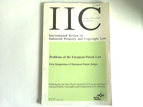 Max Planck Institut, Mnchen (Hrsg.) - Problems of the European Patent Law. First Symposium of European Patent Judges